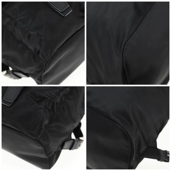 PRADA Sequin Backpack Nylon Black Silver Auth 141151M - Picture 14 of 16